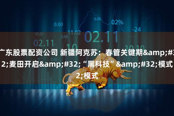 广东股票配资公司 新疆阿克苏：春管关键期 麦田开启 “黑科技” 模式